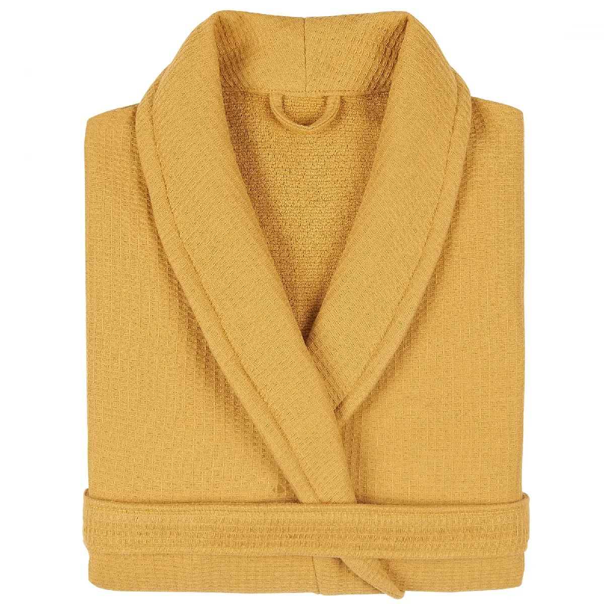 Peignoir Col Châle Adulte Natural Coton Xl Jaune Curry