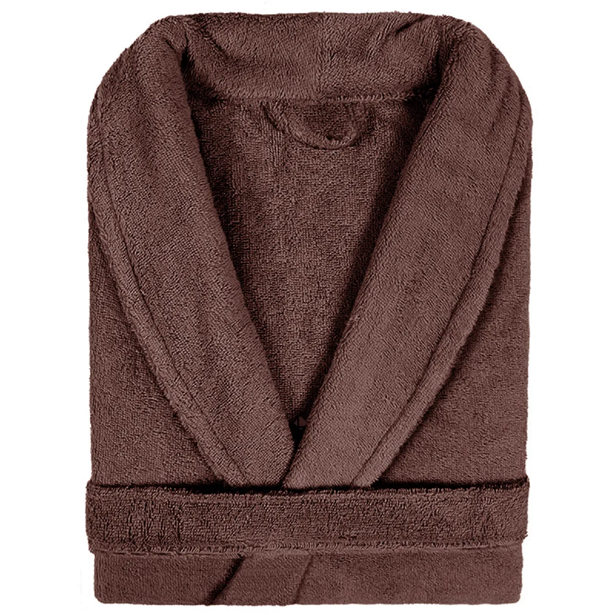 Peignoir Col Châle Adulte Pure Coton Xxl Marron