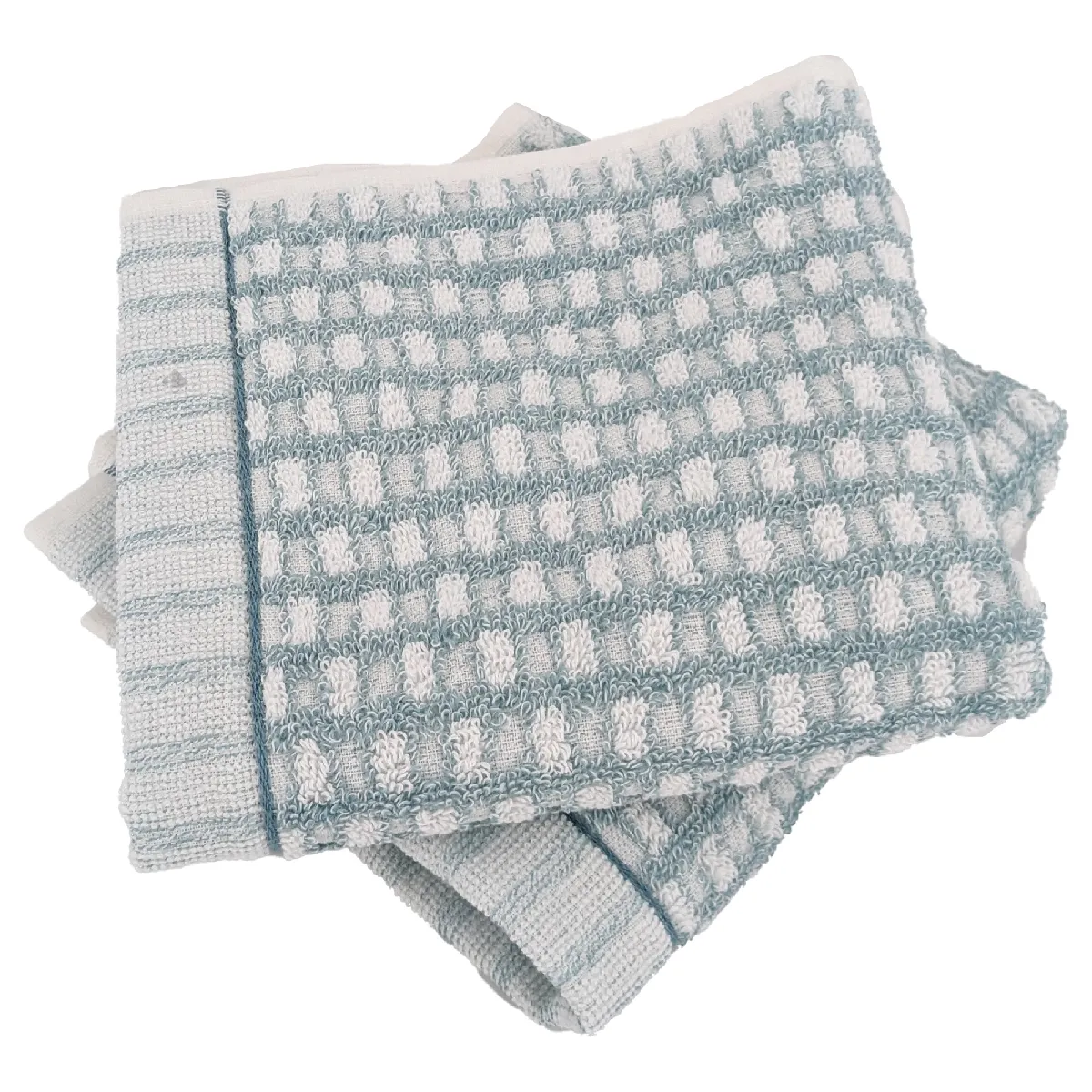 Lot De 2 Serviettes Invité 33x50 Cm Pur Coton Collection Glow Vert