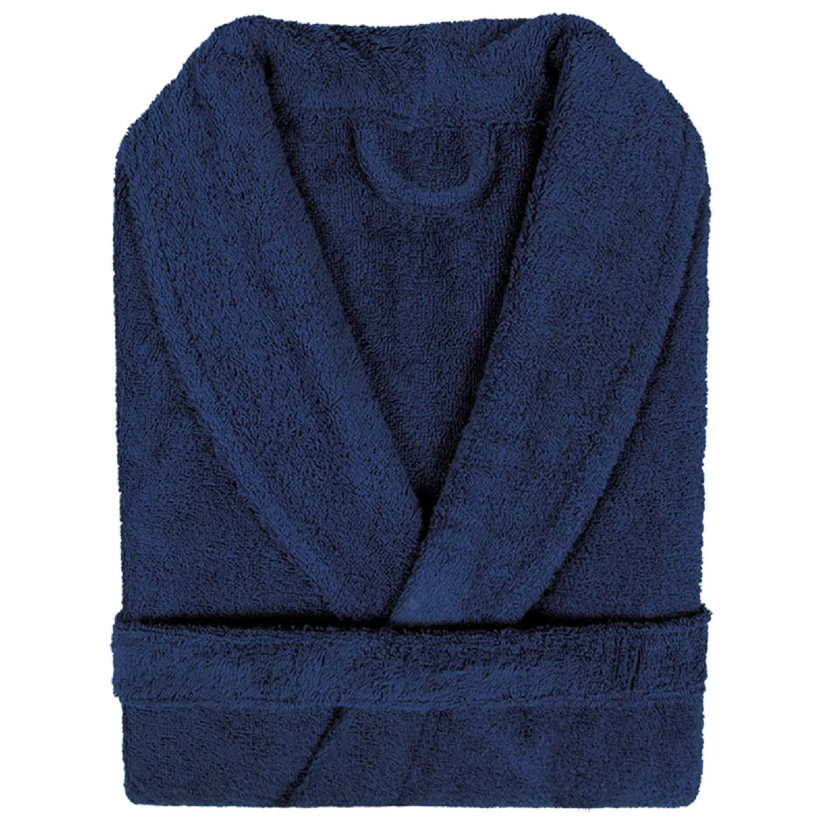 Peignoir Col Châle Adulte Pure Coton M Bleu Marine