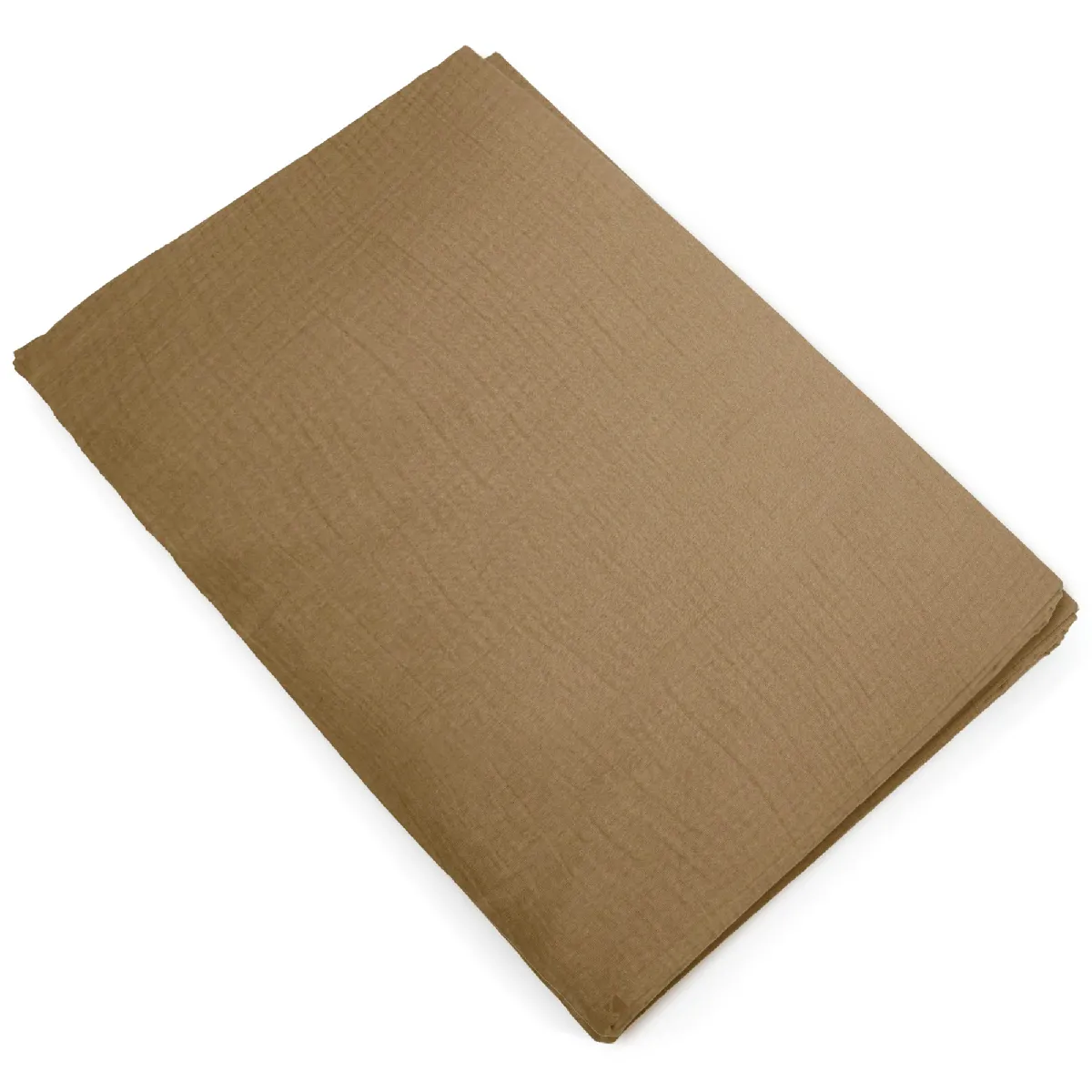 Housse De Couette 240x220 Cm Mousseline De Coton Milos Marron Houblon