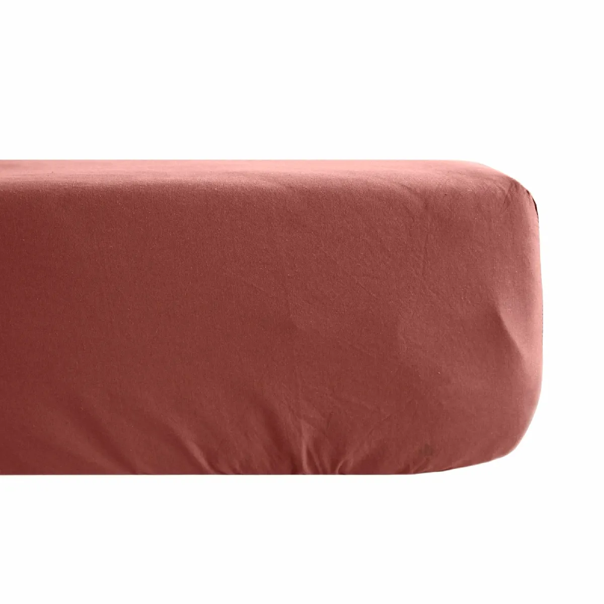Drap Housse Uni 90x190 Cm Bonnet 35 Cm Percale De Coton Manoir Rose Peche