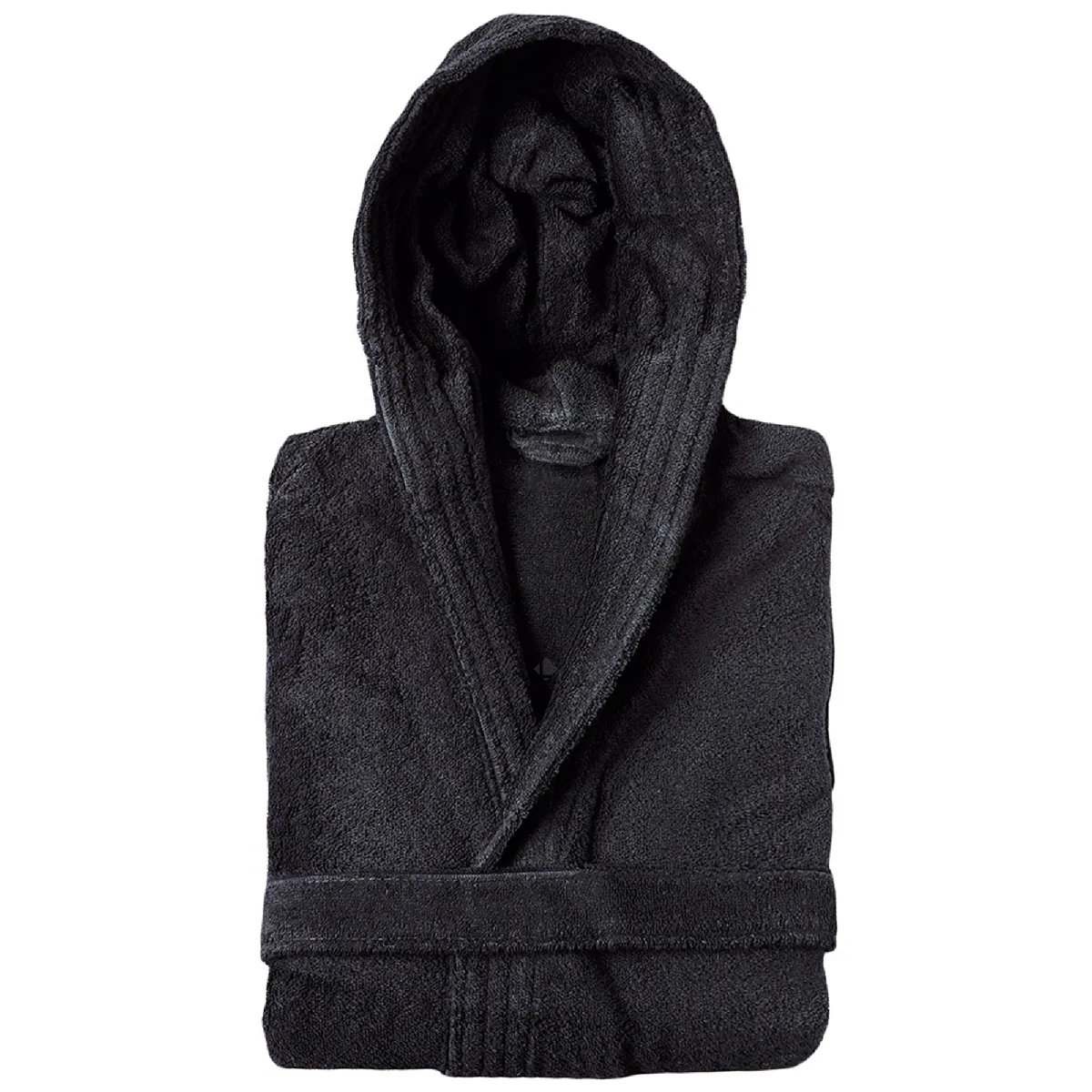 Peignoir À Capuche Adulte Pure Coton Xl Noir