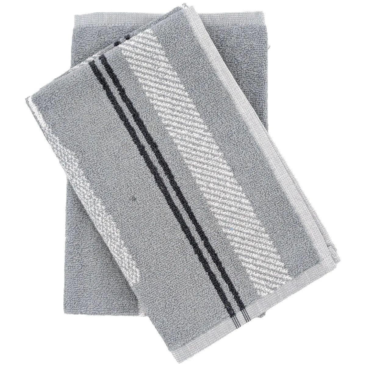 Lot De 2 Torchons De Cuisine Éponge Collection Barb 50x50 Cm Gris