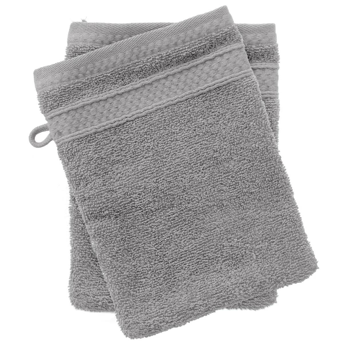 Lot De 2 Gants De Toilette Coton 550g/m2 Naïa Gris Perle