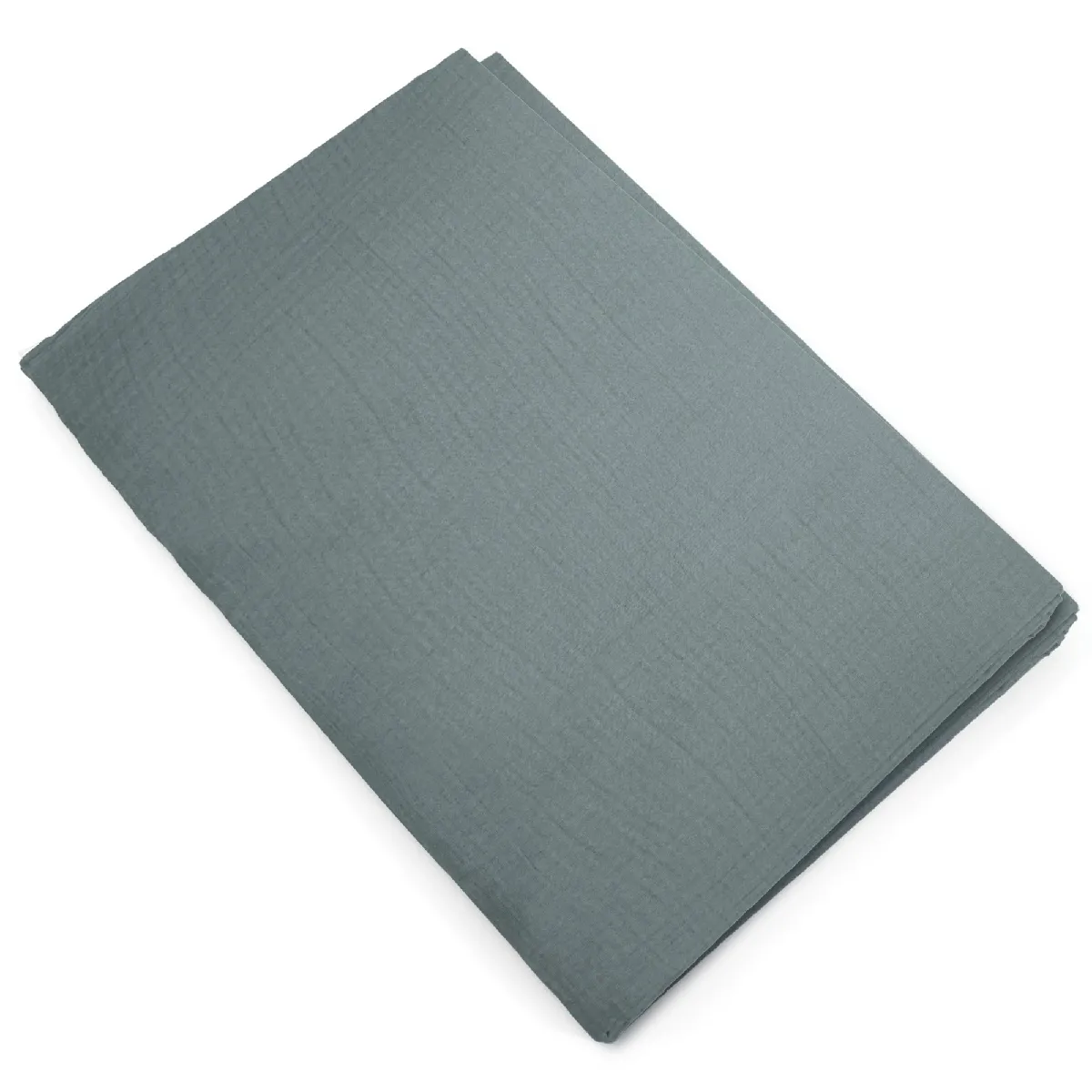 Housse De Couette 240x220 Cm Mousseline De Coton Milos Vert Lichen