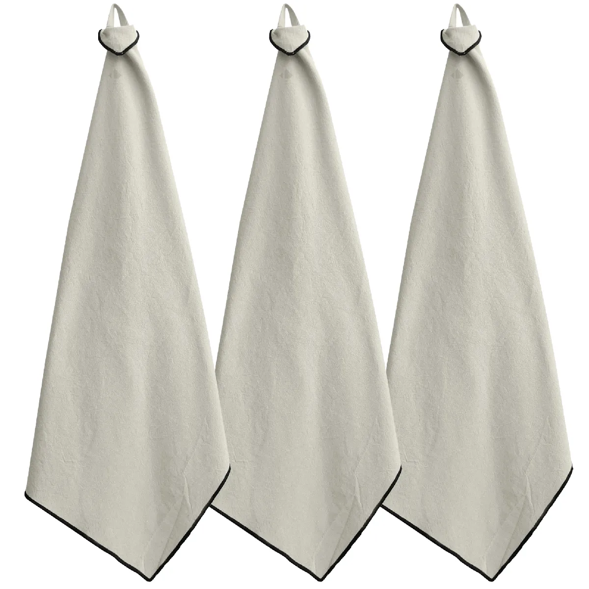 Lot De 3 Torchons De Cuisine 50x70 Cm Hono Blanc Naturel