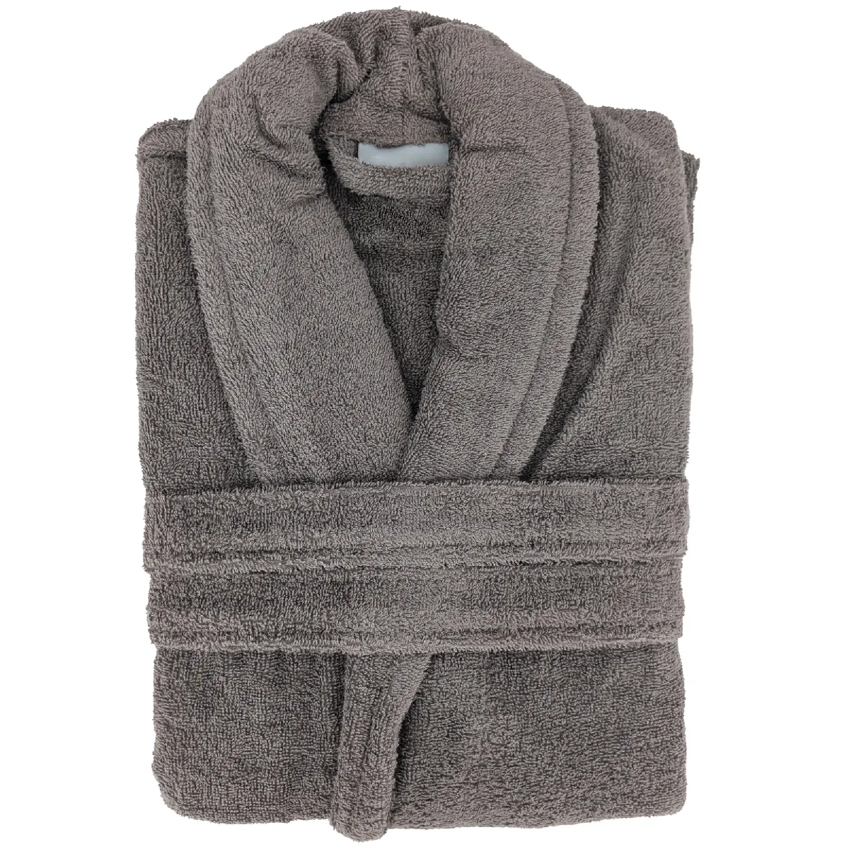 Peignoir Col Châle Naia Éponge Coton Taille Xxl Gris Ardoise