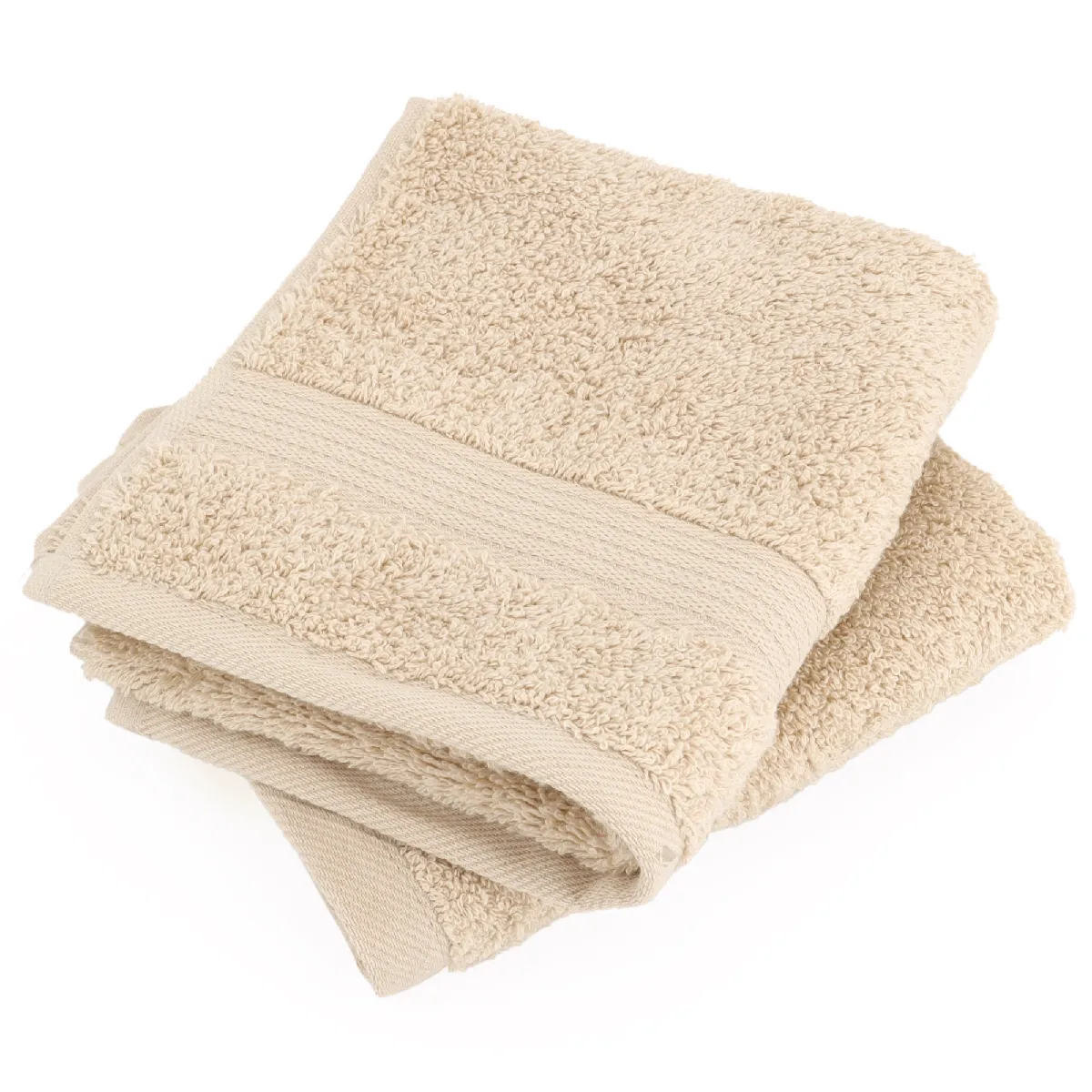 Lot De 2 Serviettes Invité 30x30 Cm Luxor Beige