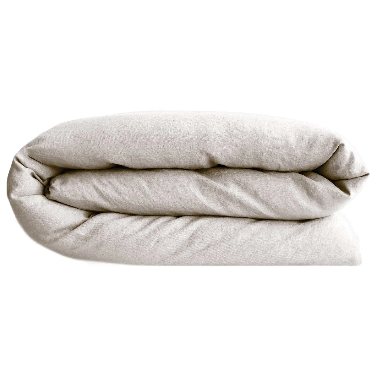 Housse De Couette Palace Pur Coton Lavé 260x240 Cm Uni Beige Naturel