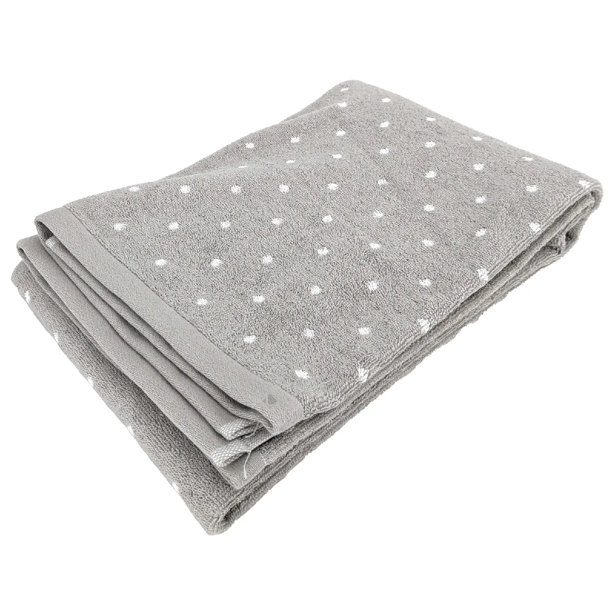 Drap De Douche En Coton 70x140 Cm Collection Efficient Dots Gris Lunar