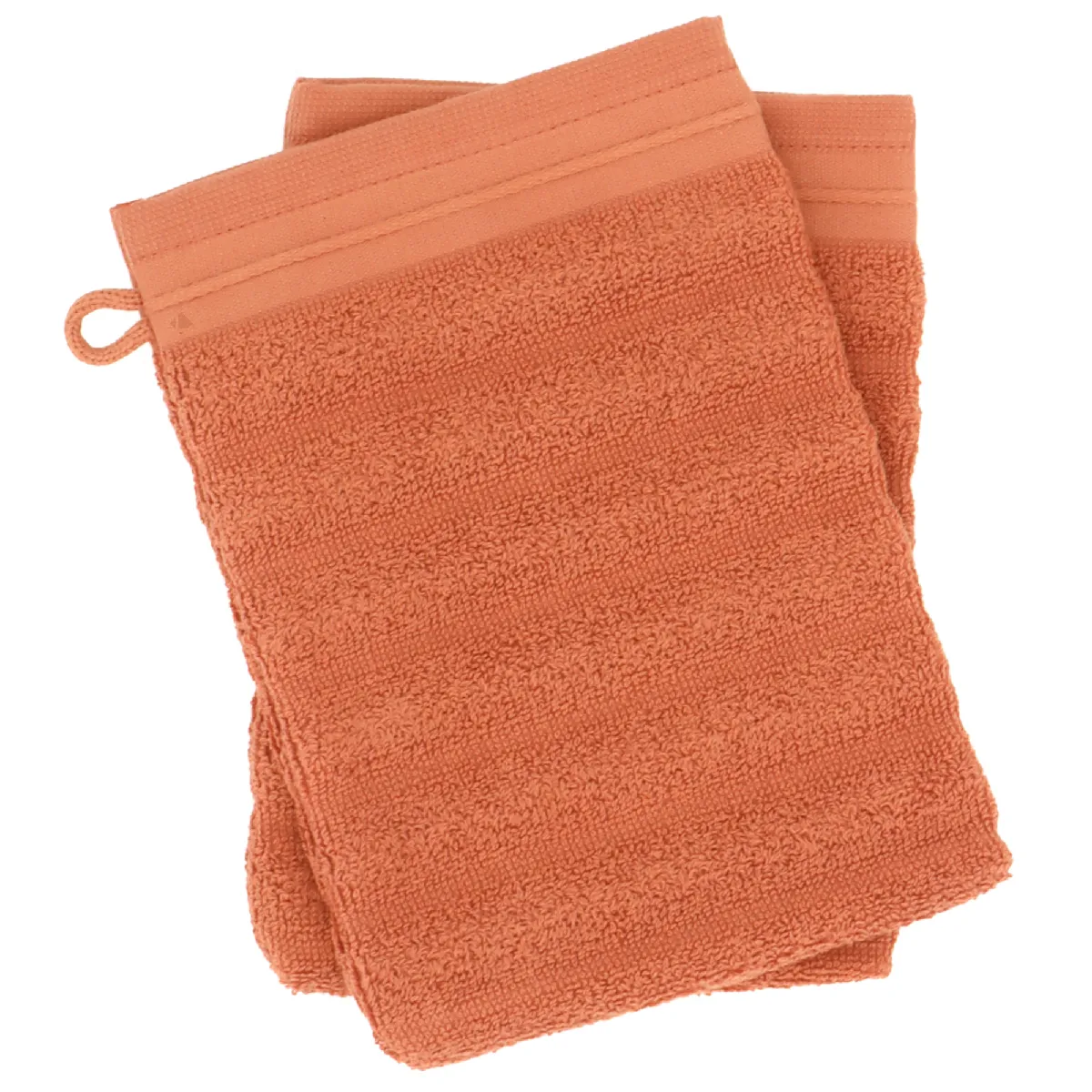 Lot De 2 Gants De Toilette 16x21 Cm Natural Stripes Ocre