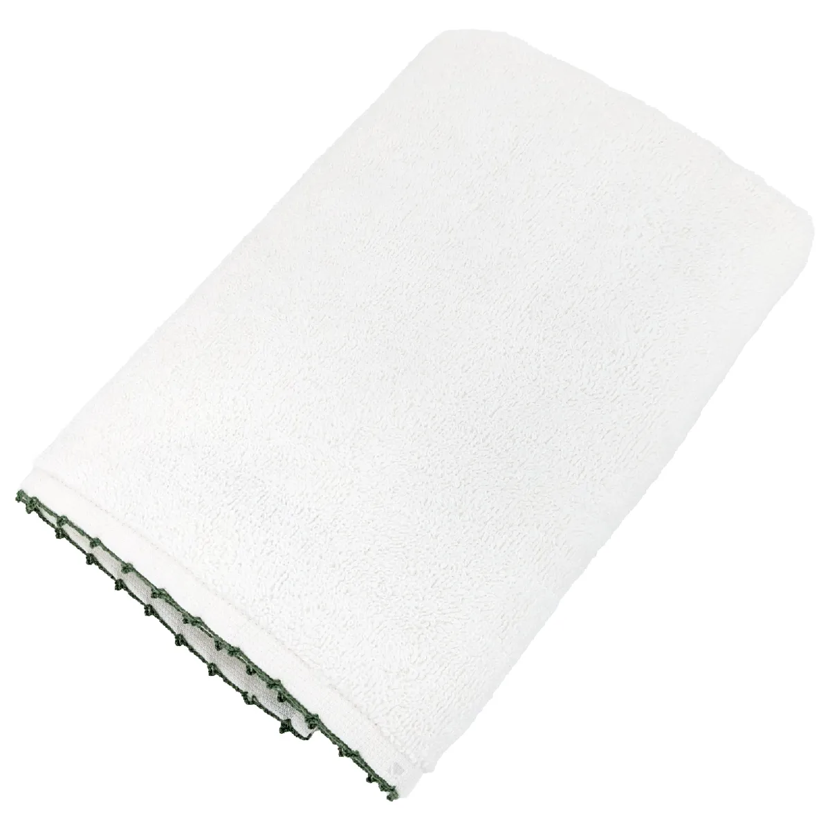 Serviette De Toilette 50x100 Cm Pur Coton Collection Orla Avec Picueta Vert