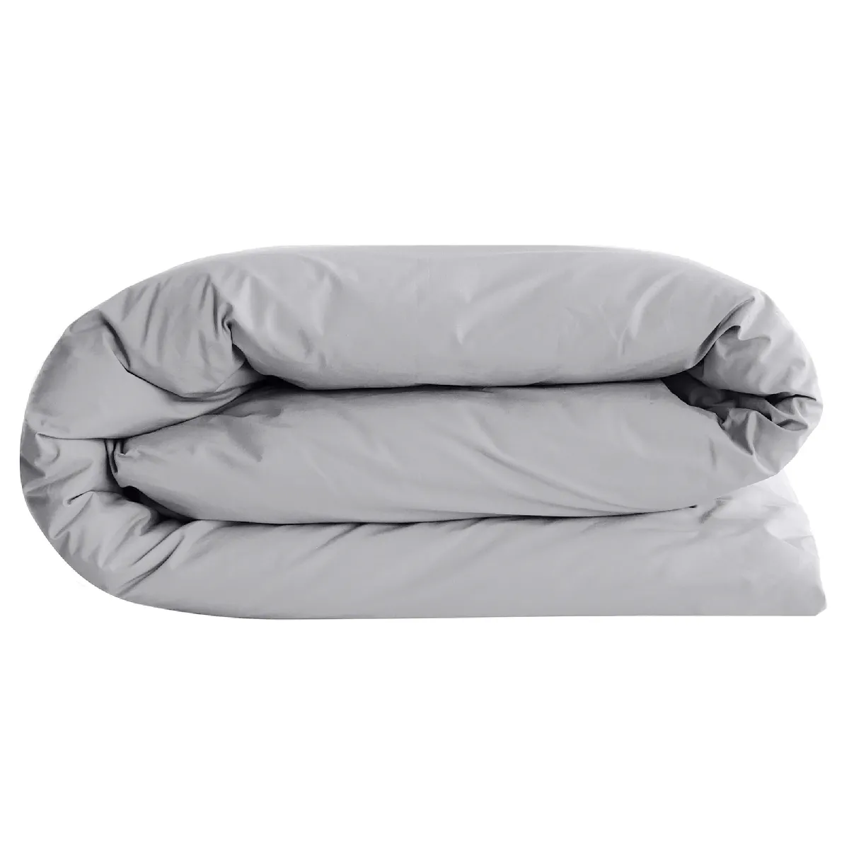 Housse De Couette Uni 140x200 Cm Percale De Coton Manoir Gris Acier