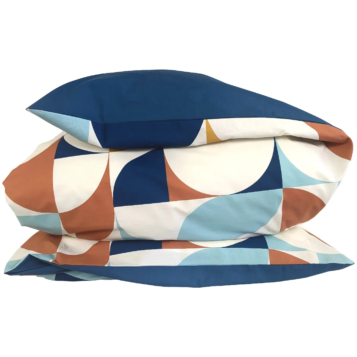 Housse De Couette 200x200 Cm Percale De Coton Modulo Bleu Cobalt