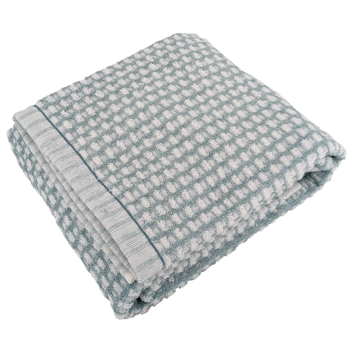 Drap De Douche 70x140 Cm Pur Coton Motifs Quadrillés Collection Glow Vert