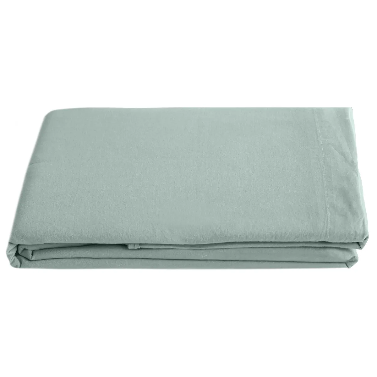 Drap Plat Lin Et Coton 270x300 Cm Collection Opera Vert Lichen