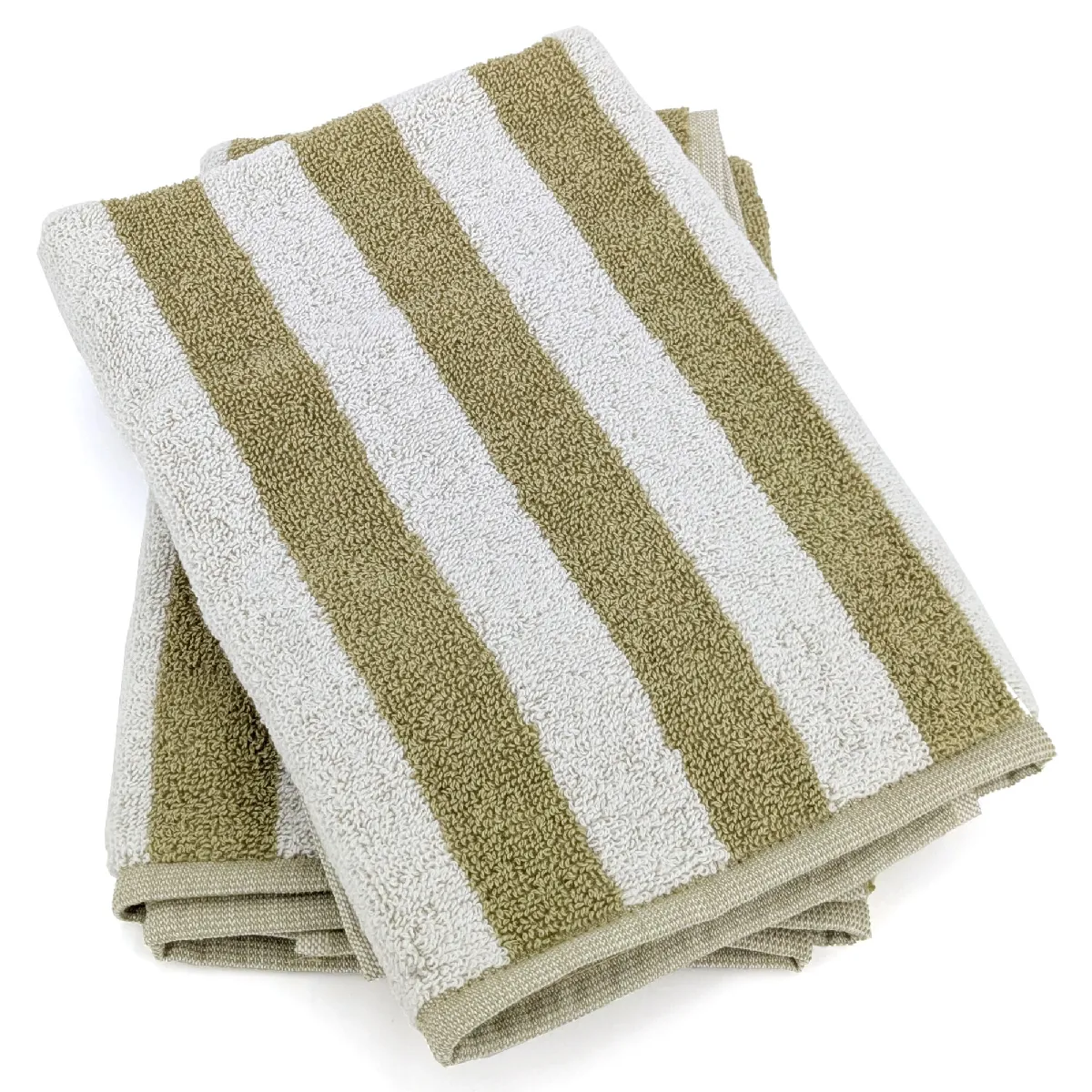 Lot De 2 Torchons De Cuisine Éponge 50x50 Cm Collection Pat Effi Vert Olive