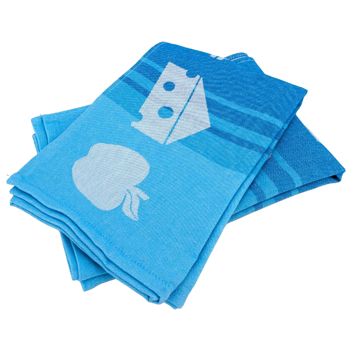 Lot De 2 Torchons De Cuisine Toile Collection Basket 50x70 Cm Bleu