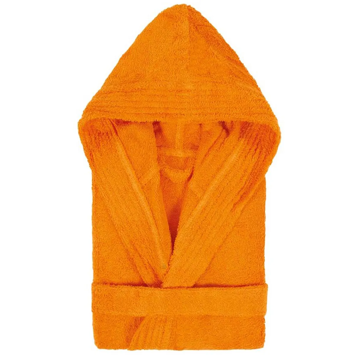 Peignoir À Capuche Enfant Pure Coton 4 Ans Orange