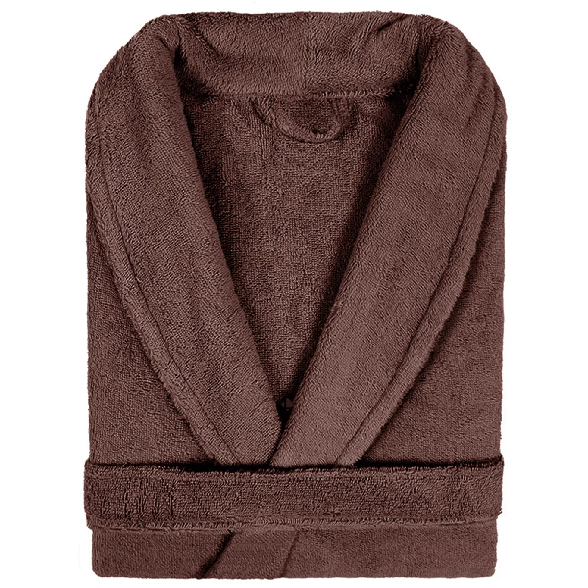 Peignoir Col Châle Adulte Pure Coton Xl Marron
