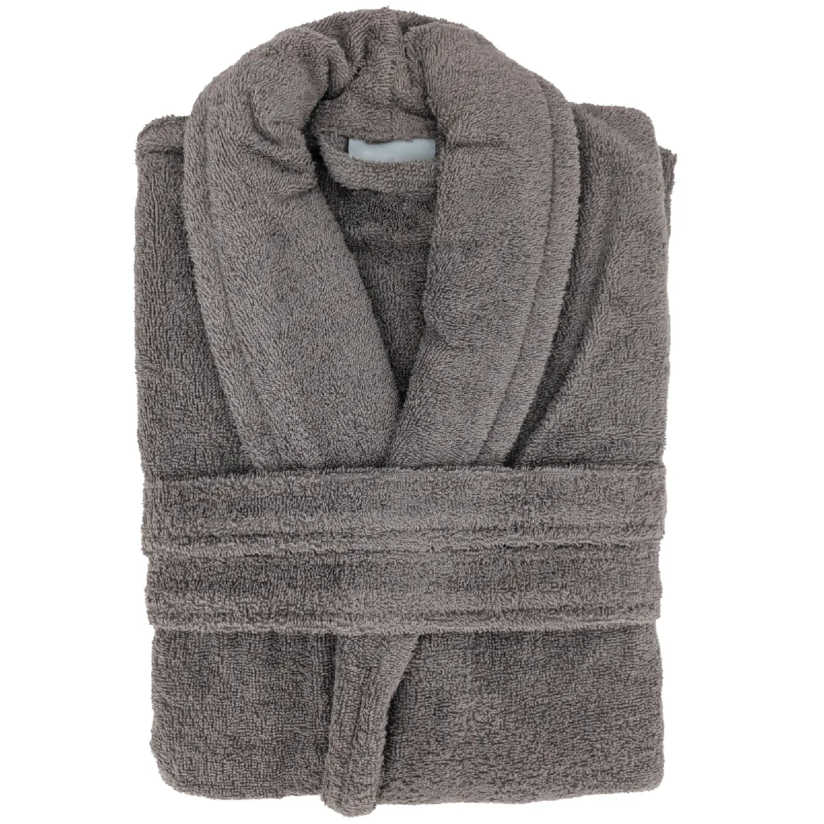 Peignoir Col Châle Naia Éponge Coton Taille Xl Gris Ardoise