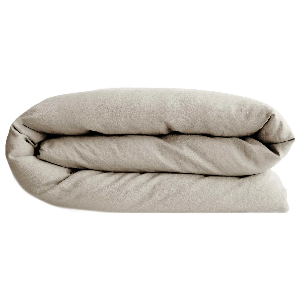 Housse De Couette Palace Pur Coton Lavé 280x240 Cm Uni Beige Lin