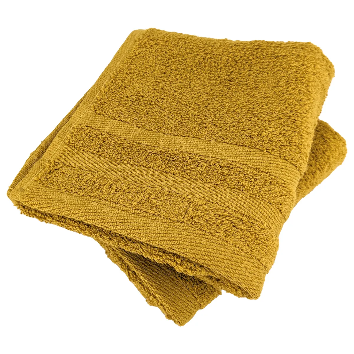 Lot De 2 Serviettes Invité 33x50 Cm Efficience Pure Jaune Mimbre