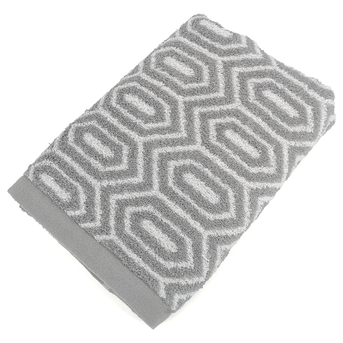 Serviette De Toilette 50x100 Cm Symetrie Coton Gris Alvéoles