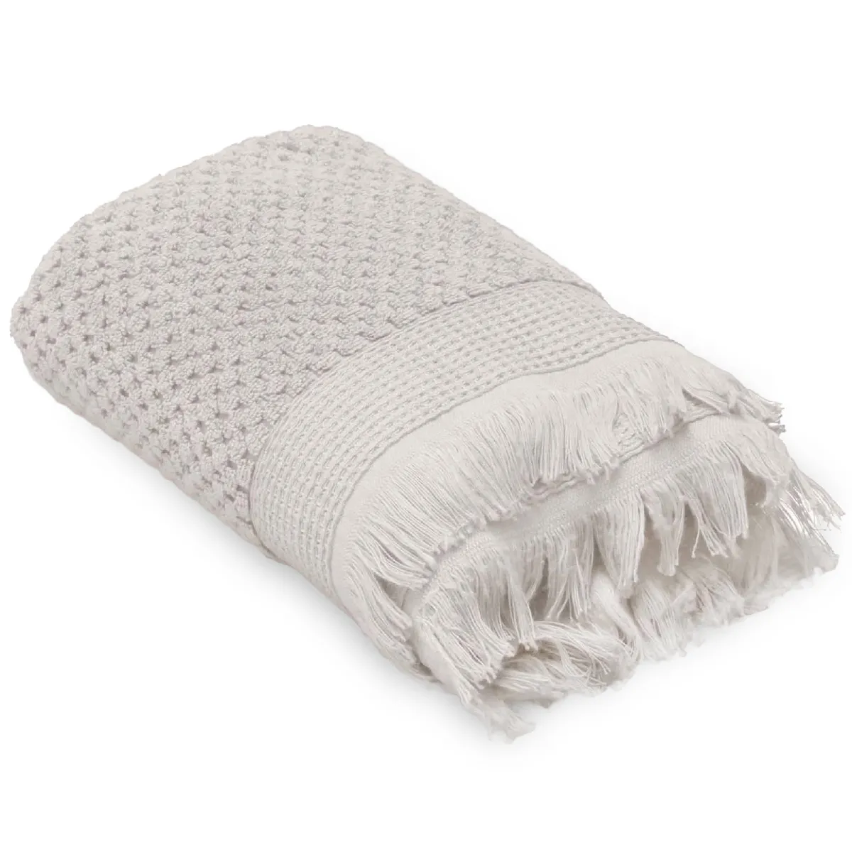 Drap De Douche 70x130 Cm Tethys Micro-coton Blanc Perle