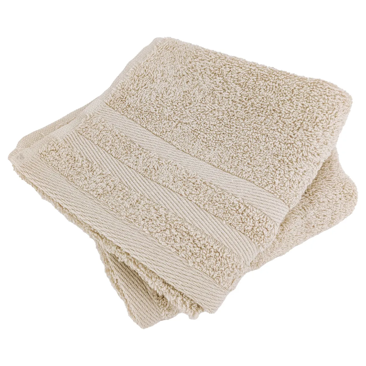 Lot De 2 Serviettes Invité 33x50 Cm Efficience Pure Marron Marfil
