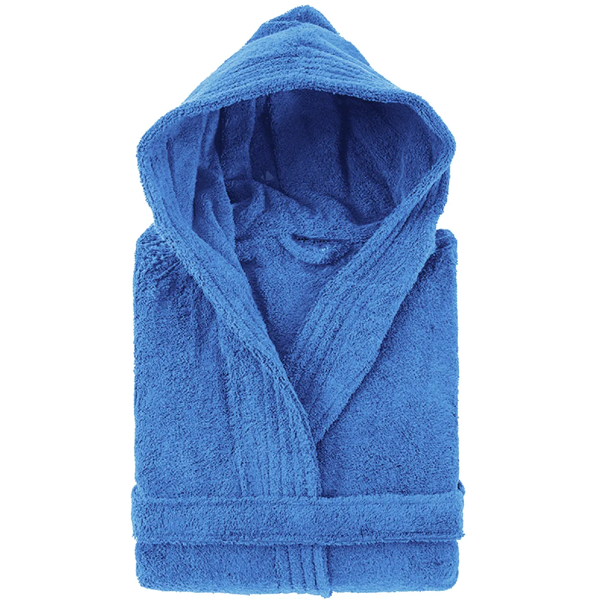 Peignoir À Capuche Adulte Pure Coton Xxl Bleu Mer