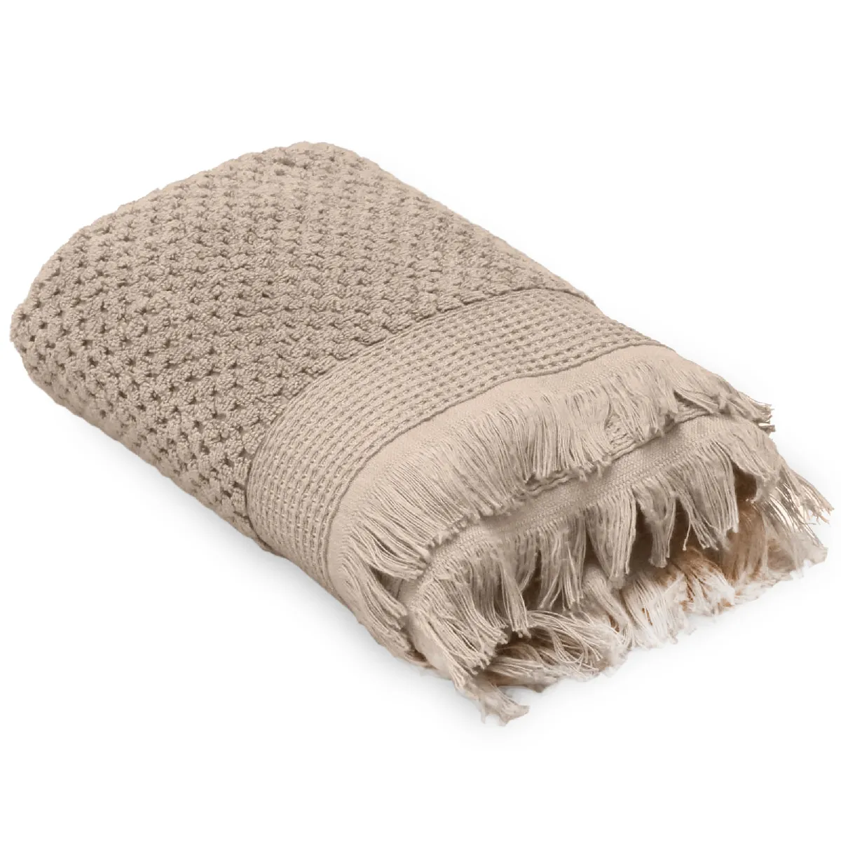 Serviette Invité 30x50 Cm Tethys Micro-coton Beige Chanvre
