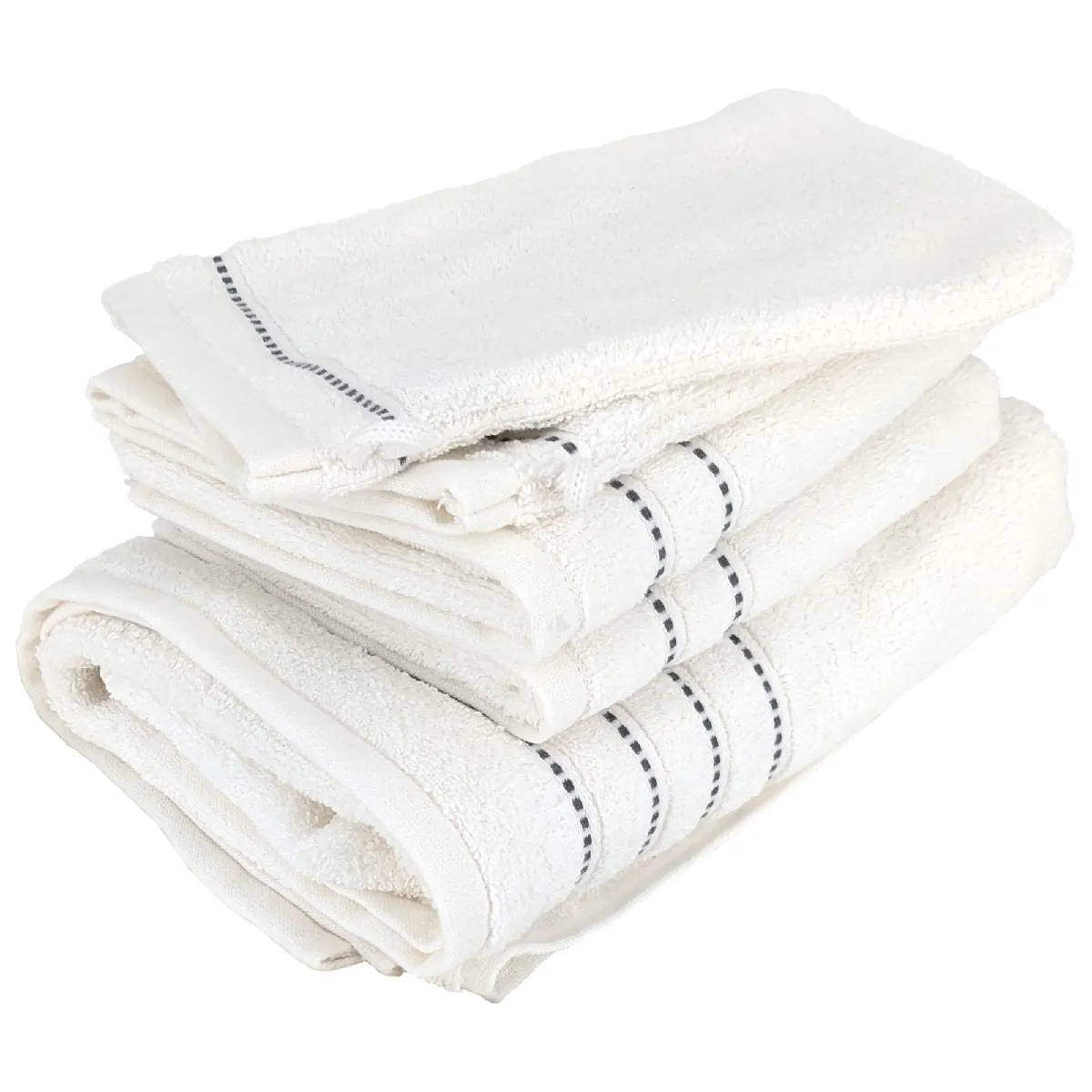 Parure De Bain 4 Pièces Coton 500 G/m² Charm Blanc