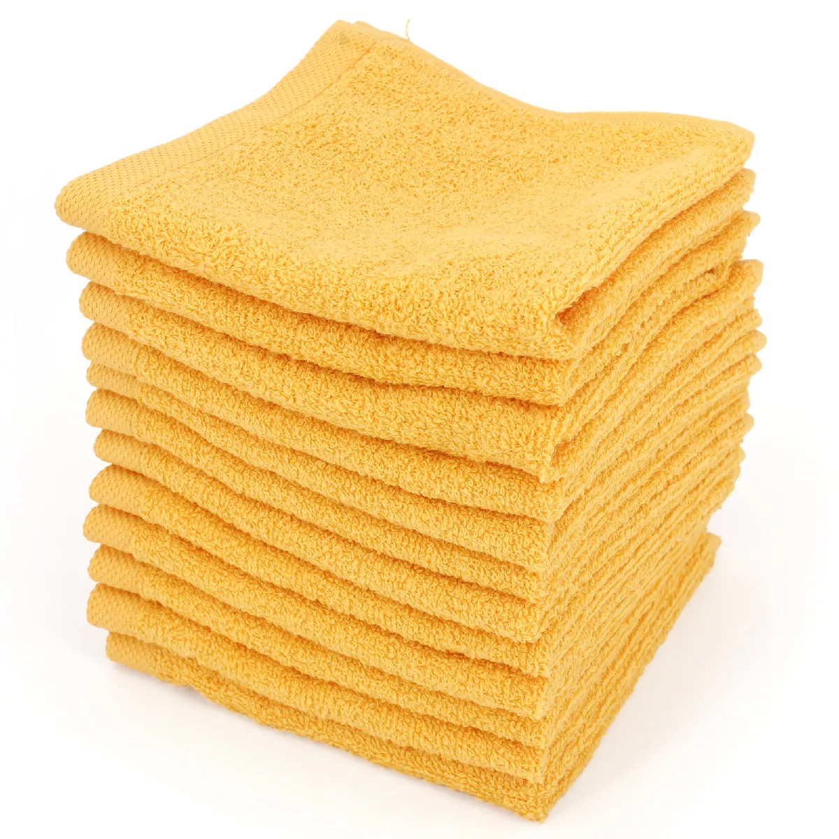 Lot De 12 Serviettes Invité 30x30 Cm Alpha Jaune Or