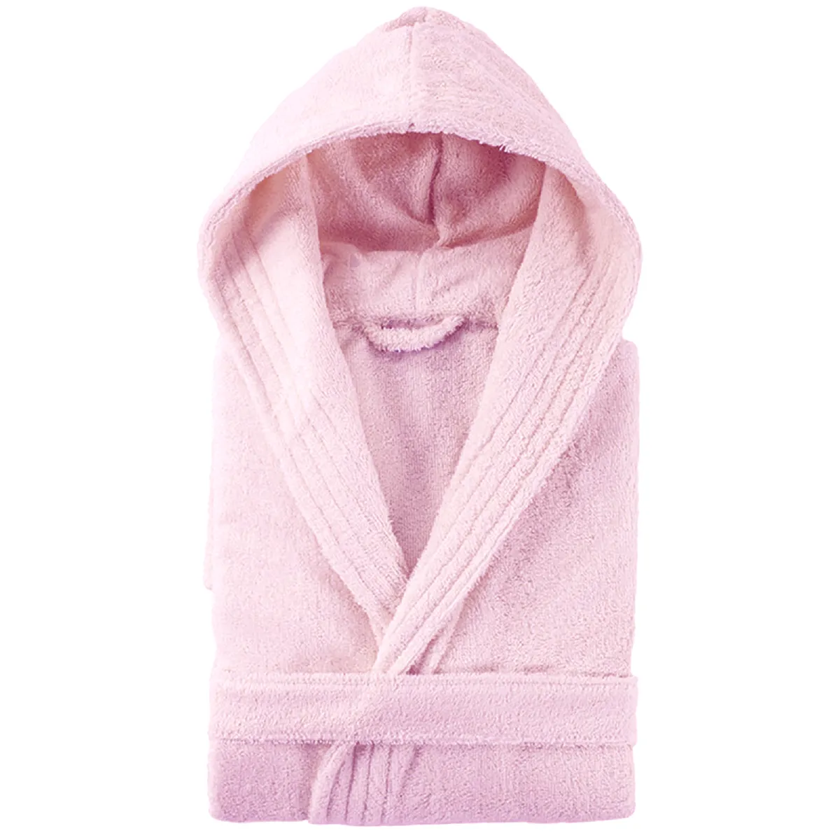 Peignoir À Capuche Adulte Pure Coton M Rose Bonbon