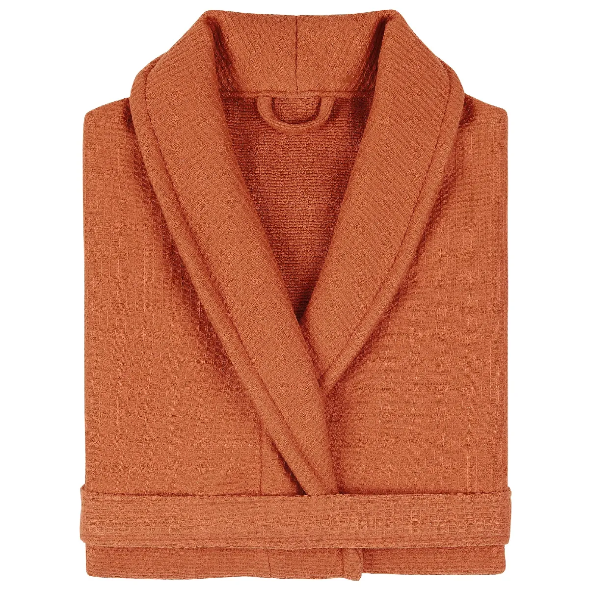 Peignoir Col Châle Adulte Natural Coton L Rouge Ocre
