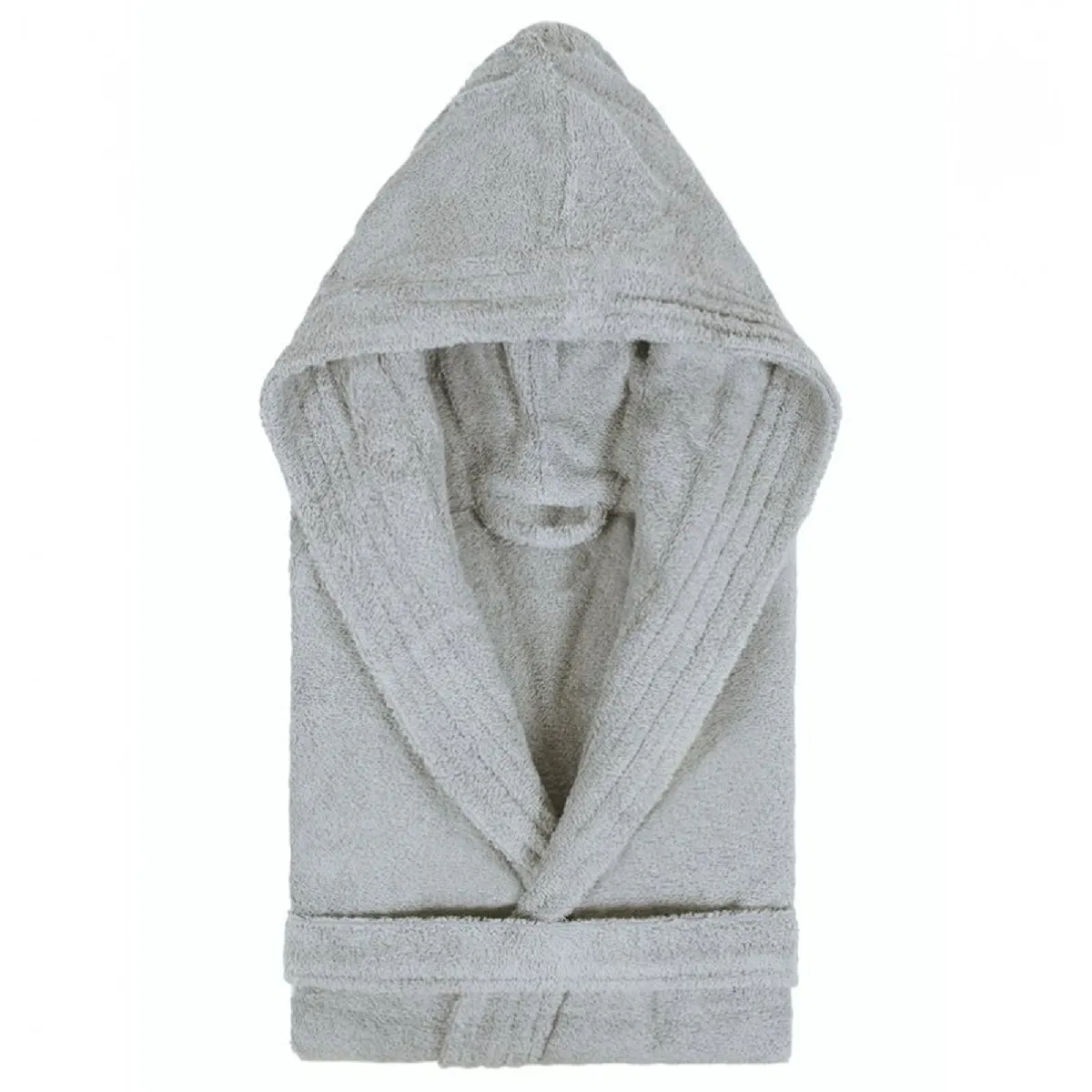 Peignoir À Capuche Enfant Pure Coton 14 Ans Gris Argent