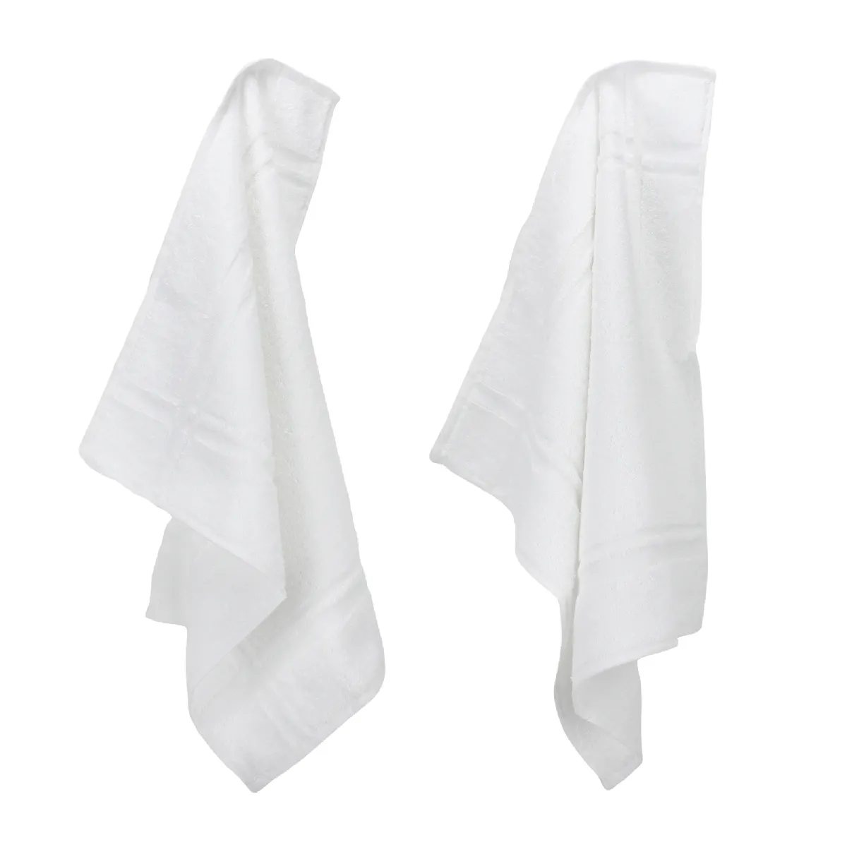 Lot De 2 Torchons De Cuisine 50x50 Cm Éponge Pure Kitchen Terry Blanc