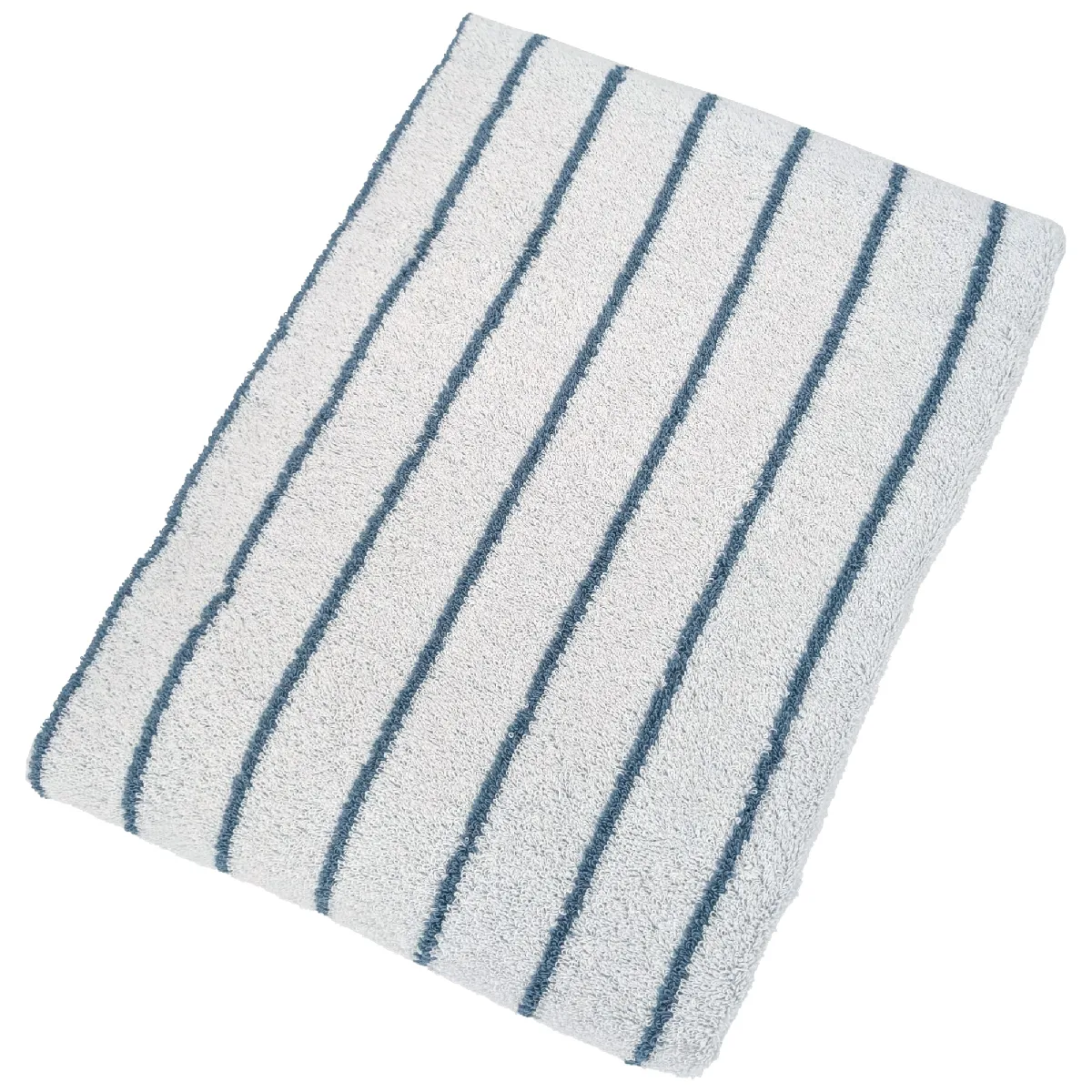 Drap De Bain Coton 100x150cm Pure Light À Rayures Bleu
