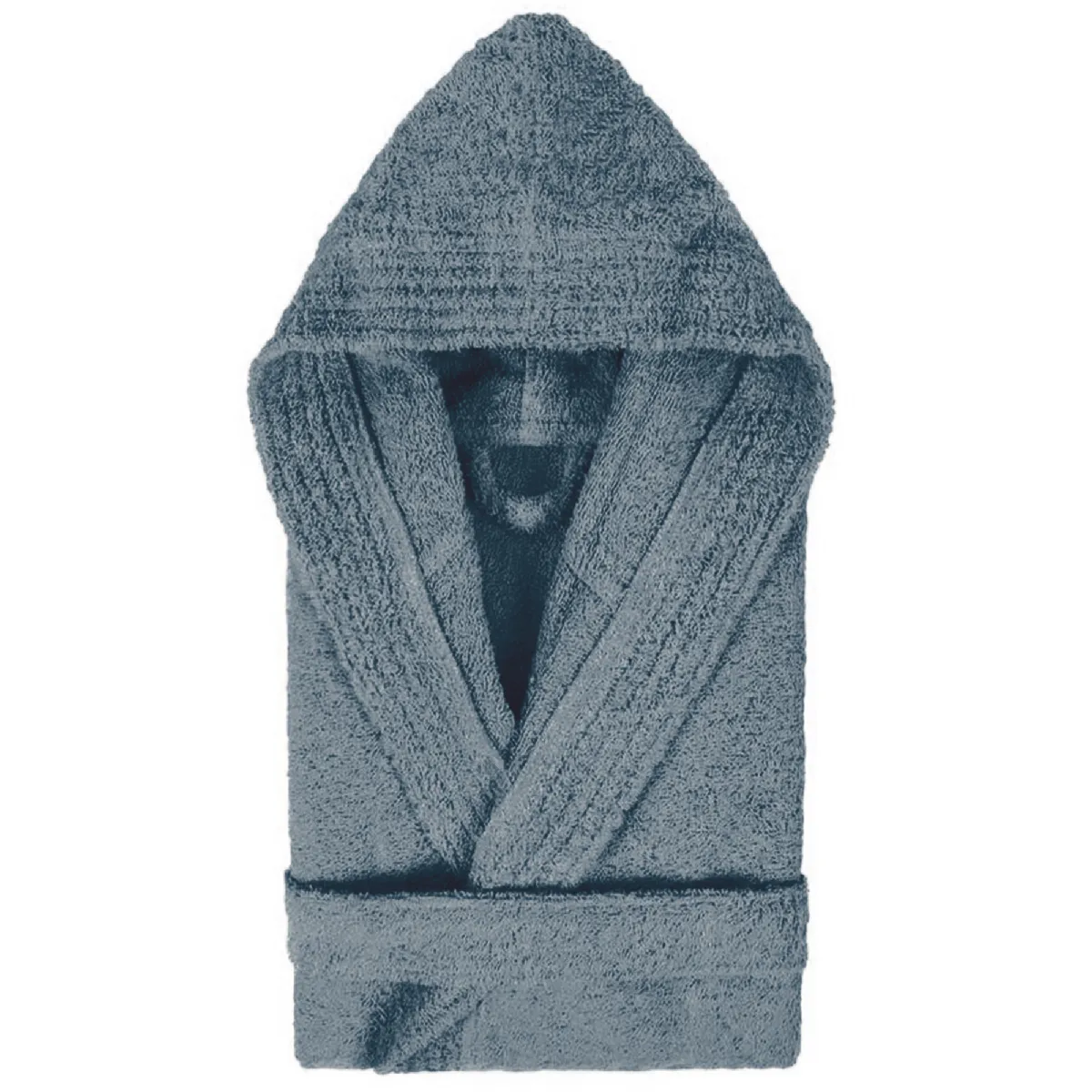 Peignoir À Capuche Enfant Pure Coton 2 Ans Gris Acier