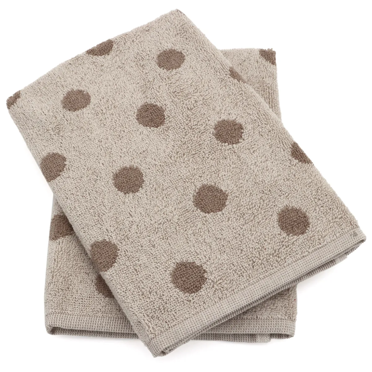 Lot De 2 Torchons De Cuisine Éponge 50x50 Cm Coton Spot Marron