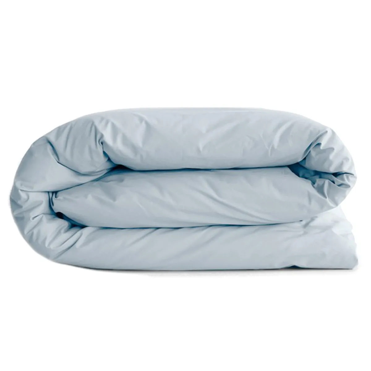 Housse De Couette Uni 140x200 Cm Percale De Coton Manoir Bleu Glacier