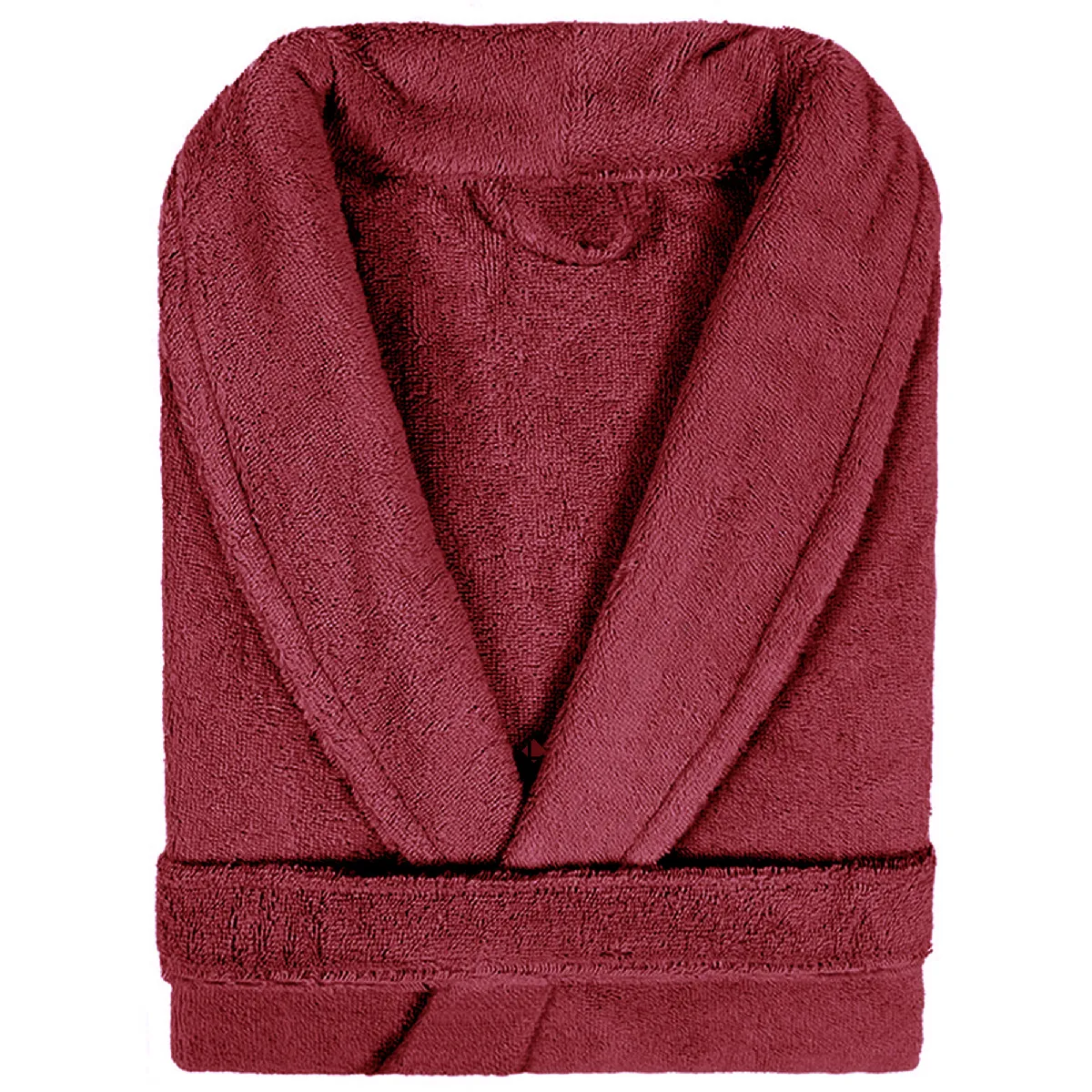 Peignoir Col Châle Adulte Pure Coton Xl Rouge Bordeaux