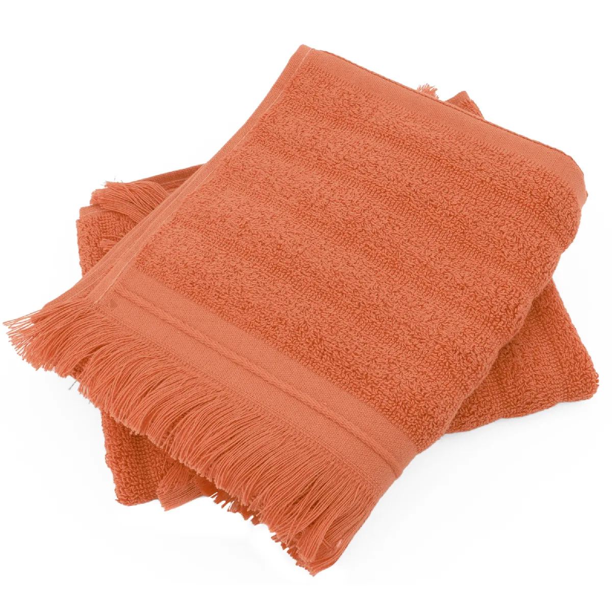 Lot De 2 Serviettes Invité 33x50 Cm Natural Stripes Ocre