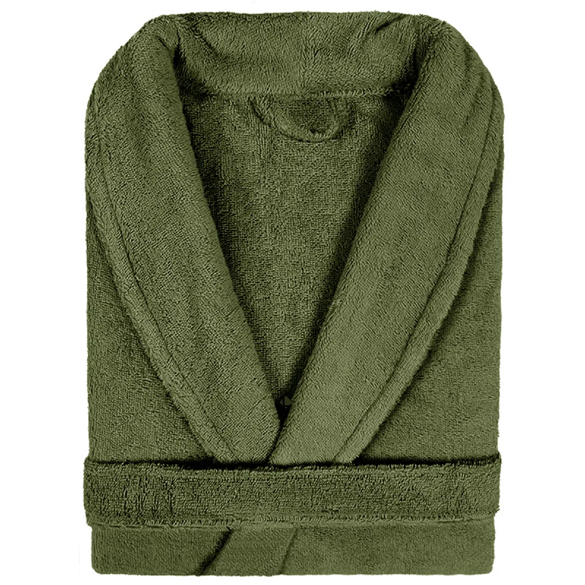 Peignoir Col Châle Adulte Pure Coton Xl Vert Kaki