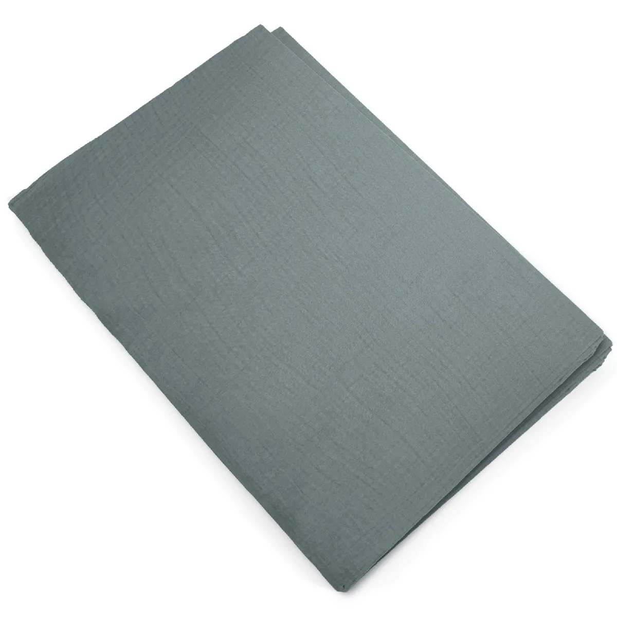 Housse De Couette 280x240 Cm Mousseline De Coton Milos Vert Lichen