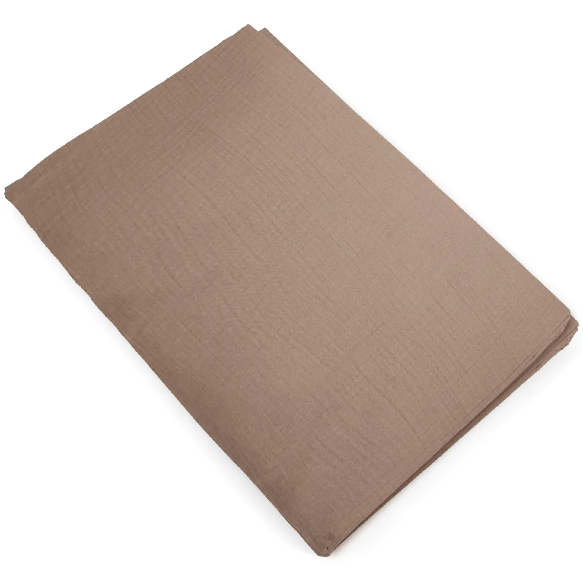 Housse De Couette 260x240 Cm Mousseline De Coton Milos Marron Camel