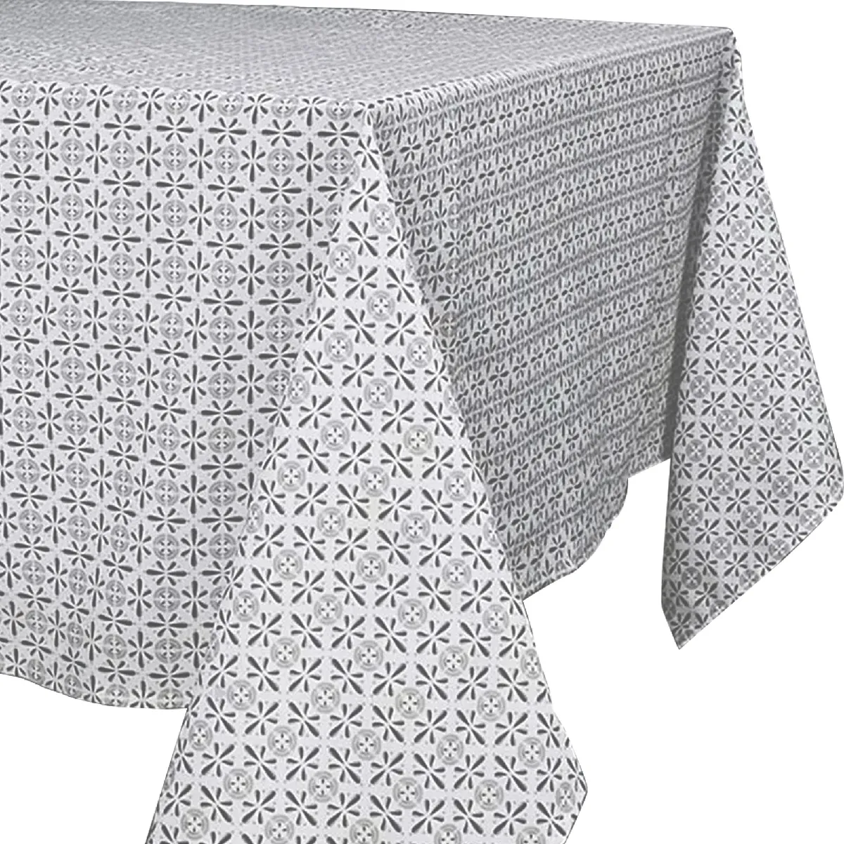 Nappe Rectangle 140x240 Cm Vita 100% Polyester Antitache Motifs Géométriques Gris