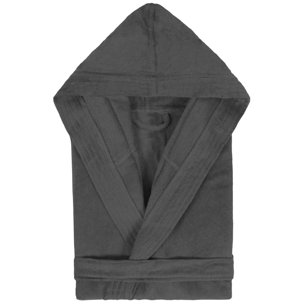 Peignoir À Capuche Adulte Cool Coton Xxl Velours Gris Anthracite